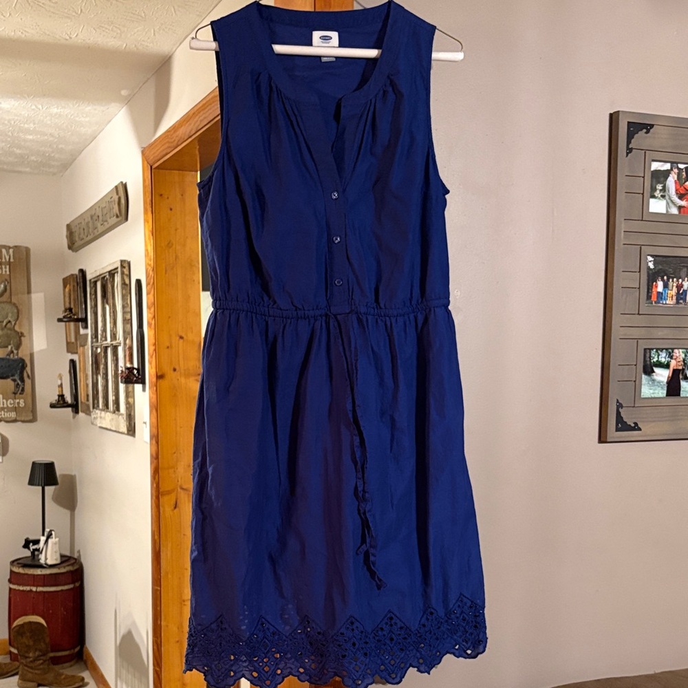 Old Navy Navy Blue Midi Dress